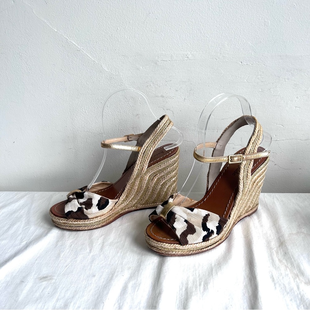 Kate Spade Candace Metallic Espadrille Wedge Sandal Size 8